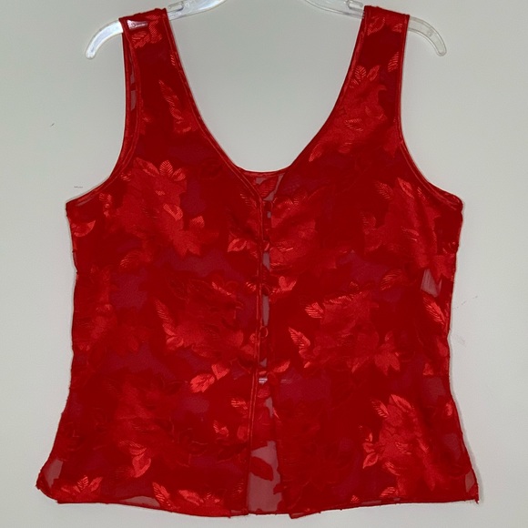 Red Button Front Camisole Top - Picture 6 of 8